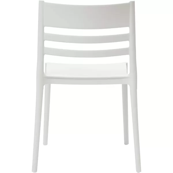 Amazon Basics White Armless SlotBack Dining ChairSet of 2 Premium PlasticWhite Dining Chair