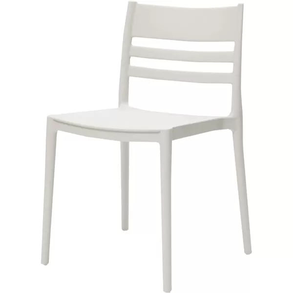 Amazon Basics White Armless SlotBack Dining ChairSet of 2 Premium PlasticWhite Dining Chair