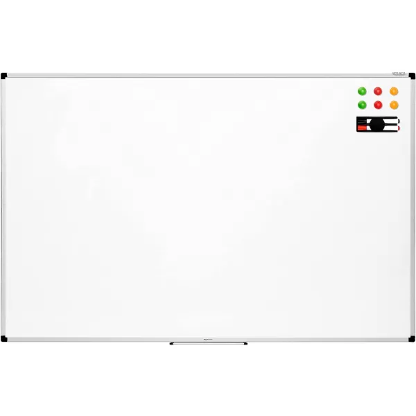 Amazon Basics Whiteboard Drywipe Magnetic with Pen Tray and Aluminium Trim 90 cm x 60 cm WxH150 cm x 100 cm