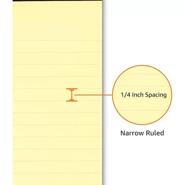 Amazon Basics Wide Ruled Lined Writing Note Pad 85 inch x 1175 inch White 12 Count  12 Pack of 50 Canary 5Inch by 8Inch