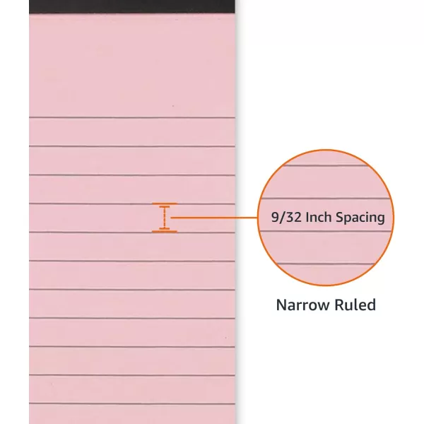 Amazon Basics Wide Ruled Lined Writing Note Pad 85 inch x 1175 inch White 12 Count  12 Pack of 50 Multicolor 5Inch by 8Inch