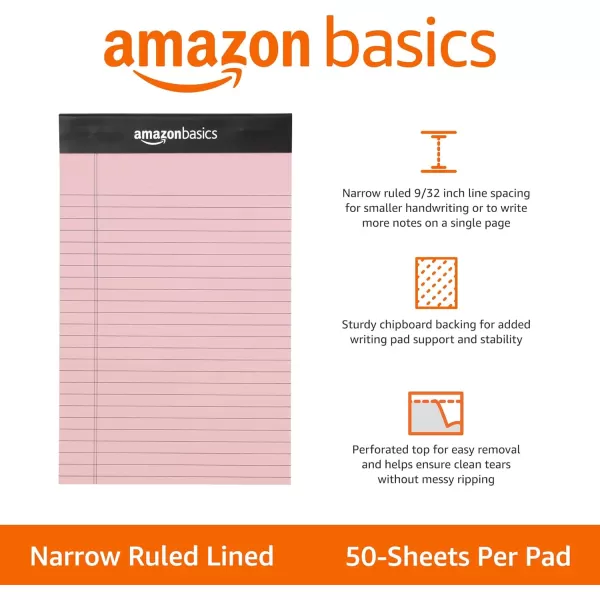 Amazon Basics Wide Ruled Lined Writing Note Pad 85 inch x 1175 inch White 12 Count  12 Pack of 50 Multicolor 5Inch by 8Inch