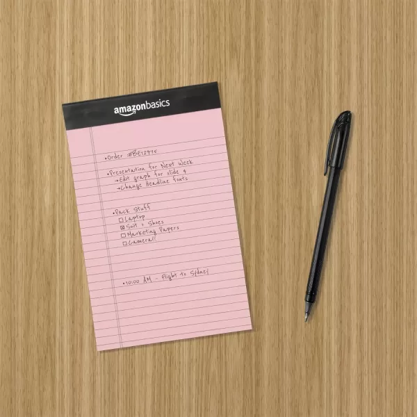 Amazon Basics Wide Ruled Lined Writing Note Pad 85 inch x 1175 inch White 12 Count  12 Pack of 50 Multicolor 5Inch by 8Inch