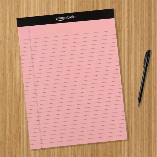 Amazon Basics Wide Ruled Lined Writing Note Pad 85 inch x 1175 inch White 12 Count  12 Pack of 50 Multicolor 85Inch by 1175Inch