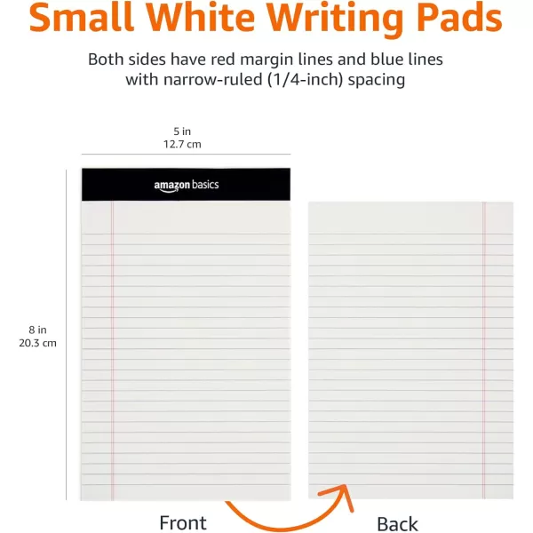 Amazon Basics Wide Ruled Lined Writing Note Pad 85 inch x 1175 inch White 12 Count  12 Pack of 50 White 5Inch by 8Inch