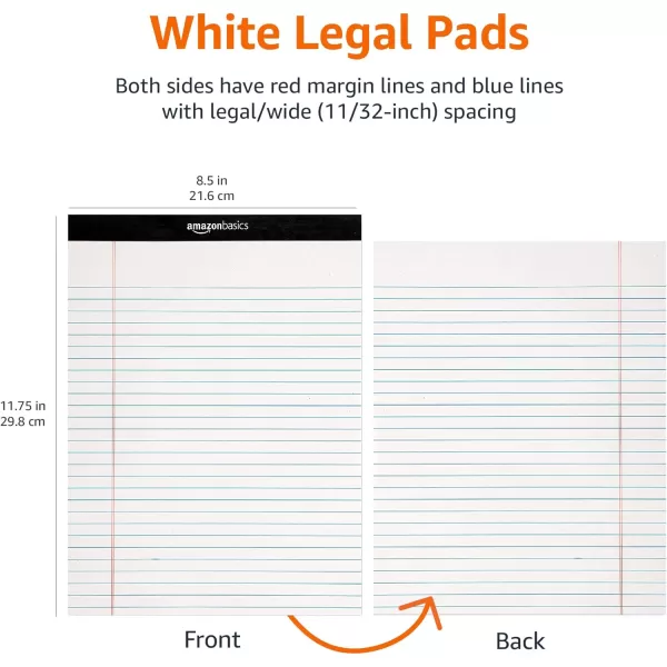 Amazon Basics Wide Ruled Lined Writing Note Pad 85 inch x 1175 inch White 12 Count  12 Pack of 50 White 85Inch by 1175Inch