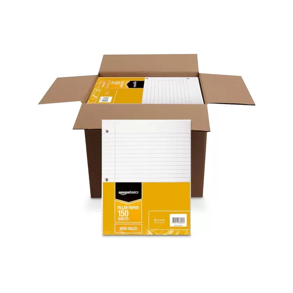 Amazon Basics Wide Ruled Loose Leaf Filler Paper 120 Sheets 105 x 8 Inch 6Pack120Sheet Filler Paper 6Pack