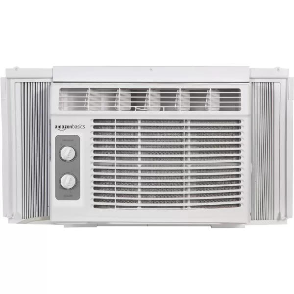 Amazon Basics Window Mounted Air Conditioner with Mechanical Control Cools 150 Square Feet 5000 BTU AC Unit WhiteAmazon Basics Window Mounted Air Conditioner with Mechanical Control Cools 150 Square Feet 5000 BTU AC Unit White