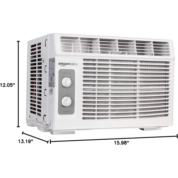 Amazon Basics Window Mounted Air Conditioner with Mechanical Control Cools 150 Square Feet 5000 BTU AC Unit WhiteAmazon Basics Window Mounted Air Conditioner with Mechanical Control Cools 150 Square Feet 5000 BTU AC Unit White