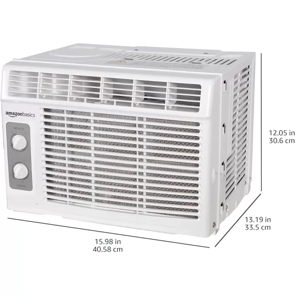 Amazon Basics Window Mounted Air Conditioner with Mechanical Control Cools 150 Square Feet 5000 BTU AC Unit WhiteAmazon Basics Window Mounted Air Conditioner with Mechanical Control Cools 150 Square Feet 5000 BTU AC Unit White