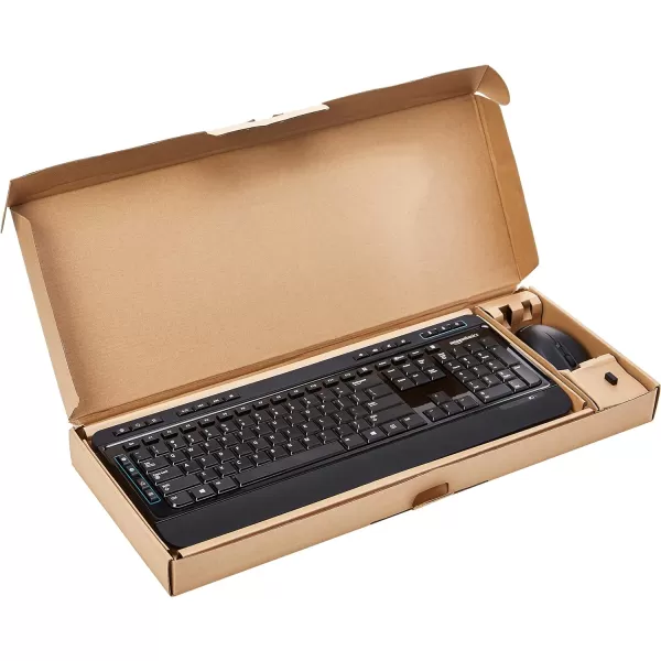 Amazon Basics Wireless Full Size Computer Keyboard and Mouse Combo US Layout QWERTY BlackAmazon Basics Wireless Full Size Computer Keyboard and Mouse Combo US Layout QWERTY Black