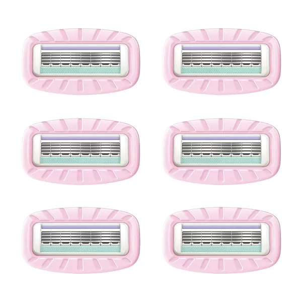 Amazon Basics Womens 4 Blade Razor for Women Fits AmazonBasics amp Venus Handles Moisturizing Surround 4 Count Includes 1 Handle 2 Cartridges amp 1 Shower Hanger Pink6 Count Pack of 1 6 Refills