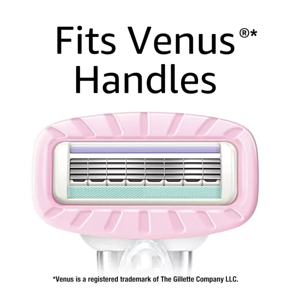 Amazon Basics Womens 4 Blade Razor for Women Fits AmazonBasics amp Venus Handles Moisturizing Surround 4 Count Includes 1 Handle 2 Cartridges amp 1 Shower Hanger Pink6 Count Pack of 2 6 Refills