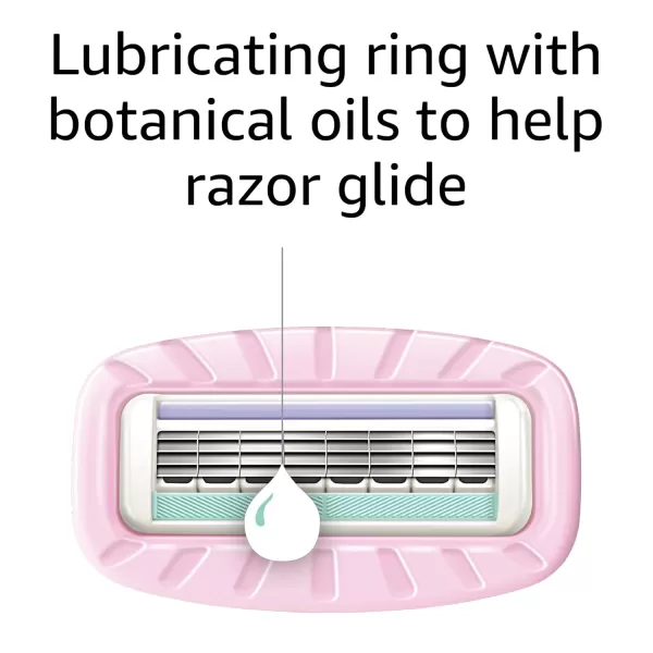 Amazon Basics Womens 4 Blade Razor for Women Fits AmazonBasics amp Venus Handles Moisturizing Surround 4 Count Includes 1 Handle 2 Cartridges amp 1 Shower Hanger Pink1 Count Pack of 1 Handle  2 Refills