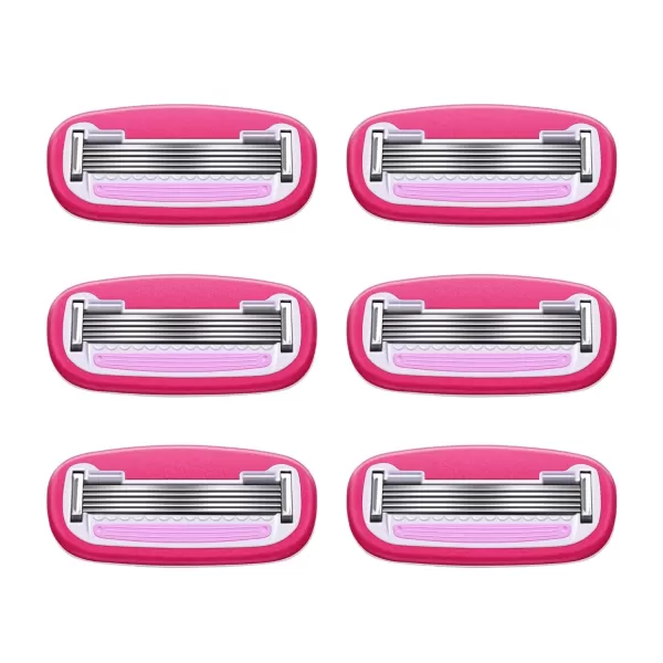 Amazon Basics Womens 5 Blade FITS Razor Refills Fits Amazon Basics FITS Handles and Venus Handles 6 Cartridges6 Refills