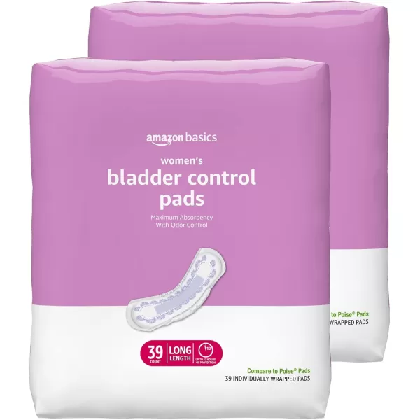 Amazon Basics Womens Incontinence Pads Bladder Control ampamp Postpartum Moderate Absorbency Unscented 108 Count 2 Packs of 54Maximum