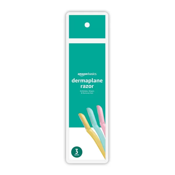 Amazon Basics Womens Multipurpose Exfoliating Dermaplaning Tool Eyebrow amp Facial Razor Includes Blade Cover Multicolor 9 Count3 Count Pack of 1