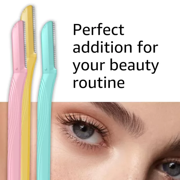 Amazon Basics Womens Multipurpose Exfoliating Dermaplaning Tool Eyebrow amp Facial Razor Includes Blade Cover Multicolor 9 Count9 Count Pack of 1