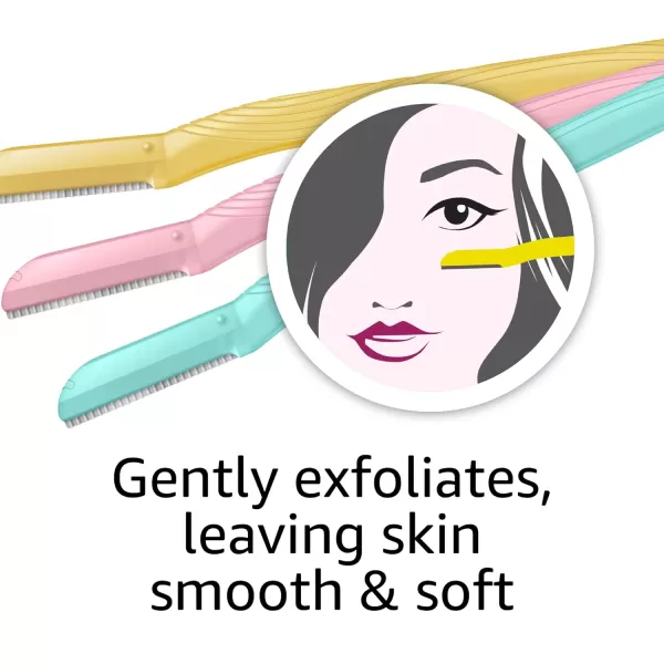 Amazon Basics Womens Multipurpose Exfoliating Dermaplaning Tool Eyebrow amp Facial Razor Includes Blade Cover Multicolor 9 Count9 Count Pack of 1