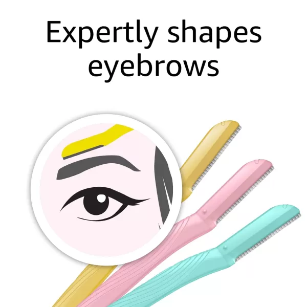 Amazon Basics Womens Multipurpose Exfoliating Dermaplaning Tool Eyebrow amp Facial Razor Includes Blade Cover Multicolor 9 Count9 Count Pack of 1