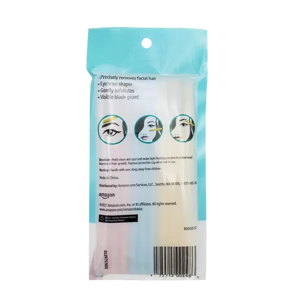 Amazon Basics Womens Multipurpose Exfoliating Dermaplaning Tool Eyebrow amp Facial Razor Includes Blade Cover Multicolor 9 Count9 Count Pack of 1