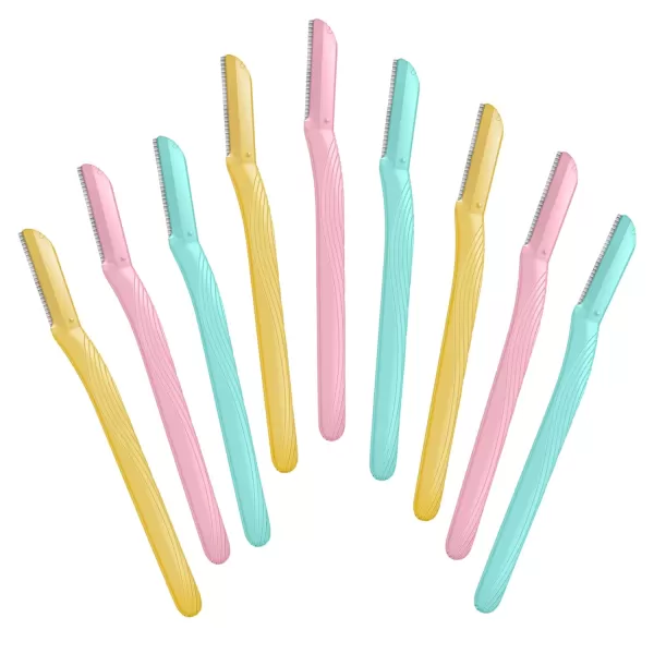 Amazon Basics Womens Multipurpose Exfoliating Dermaplaning Tool Eyebrow amp Facial Razor Includes Blade Cover Multicolor 9 Count9 Count Pack of 1