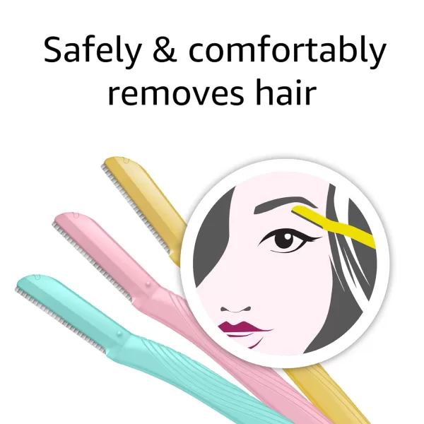 Amazon Basics Womens Multipurpose Exfoliating Dermaplaning Tool Eyebrow amp Facial Razor Includes Blade Cover Multicolor 9 Count9 Count Pack of 1