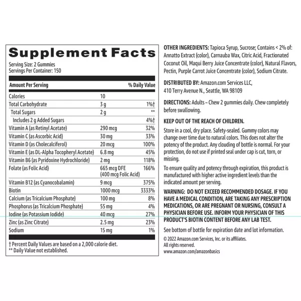 Amazon Basics Womens Multivitamin 300 Gummies 150 Servings Previously SolimoAmazon Basics Womens Multivitamin 300 Gummies 150 Servings Previously Solimo