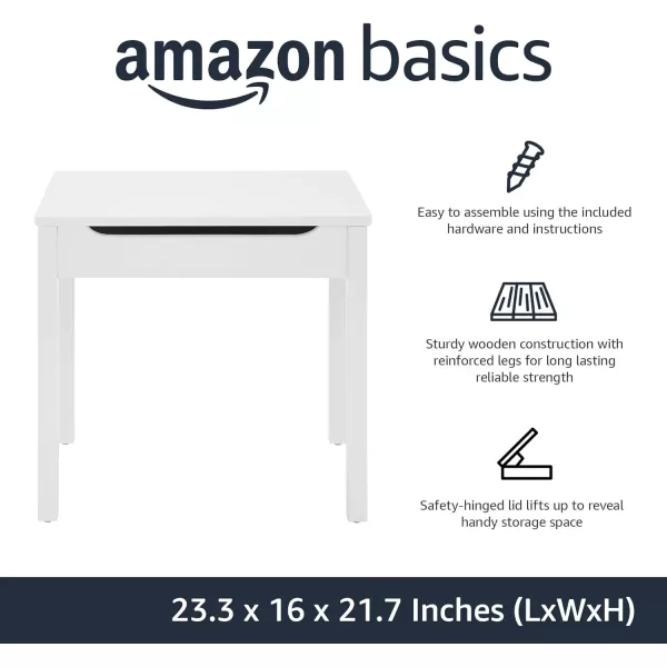 Amazon Basics Wood LiftTop Kids Rectangular Study Desk WhiteAmazon Basics Wood LiftTop Kids Rectangular Study Desk White