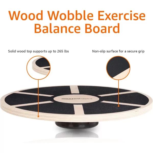 Amazon Basics Wood Wobble Exercise Balance BoardBlack