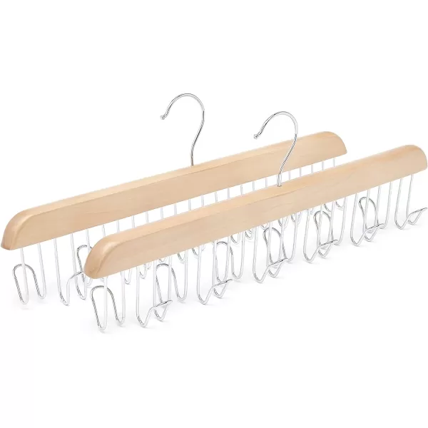 Amazon Basics Wooden Belt Hanger  Natural 2PackAmazon Basics Wooden Belt Hanger  Natural 2Pack