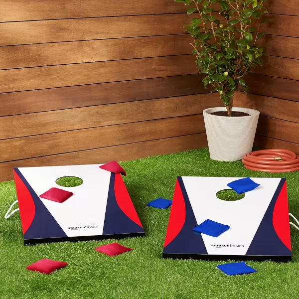 Amazon Basics Wooden Cornhole Outdoor Lawn Game Set BlueRedAmazon Basics Wooden Cornhole Outdoor Lawn Game Set BlueRed