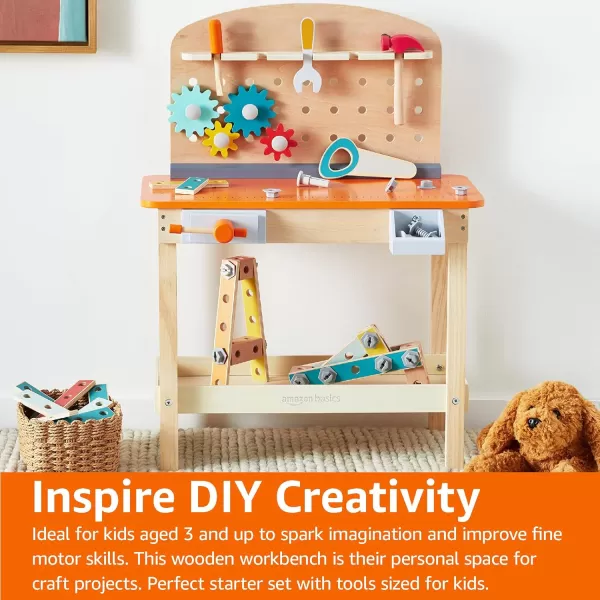 Amazon Basics Wooden Play Toy Tool Set and Workbench for Toddlers Preschoolers Children Age 3 Years MulticolorAmazon Basics Wooden Play Toy Tool Set and Workbench for Toddlers Preschoolers Children Age 3 Years Multicolor
