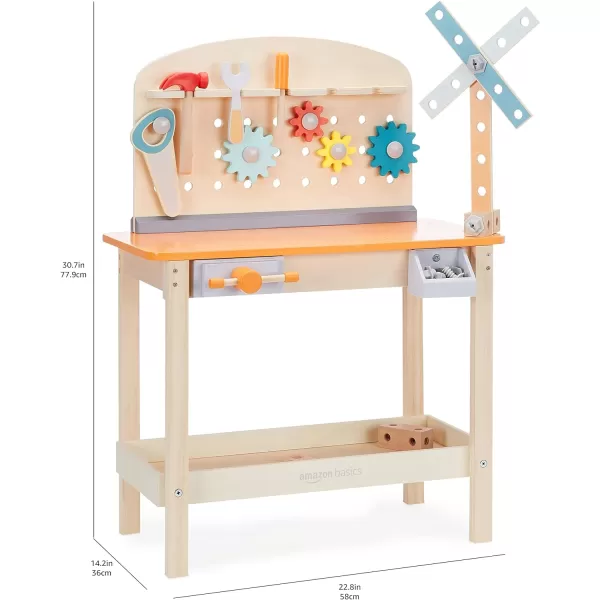 Amazon Basics Wooden Play Toy Tool Set and Workbench for Toddlers Preschoolers Children Age 3 Years MulticolorAmazon Basics Wooden Play Toy Tool Set and Workbench for Toddlers Preschoolers Children Age 3 Years Multicolor