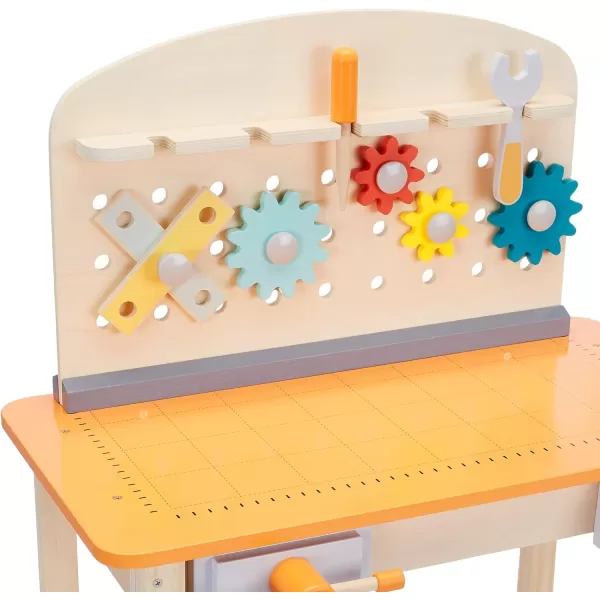 Amazon Basics Wooden Play Toy Tool Set and Workbench for Toddlers Preschoolers Children Age 3 Years MulticolorAmazon Basics Wooden Play Toy Tool Set and Workbench for Toddlers Preschoolers Children Age 3 Years Multicolor