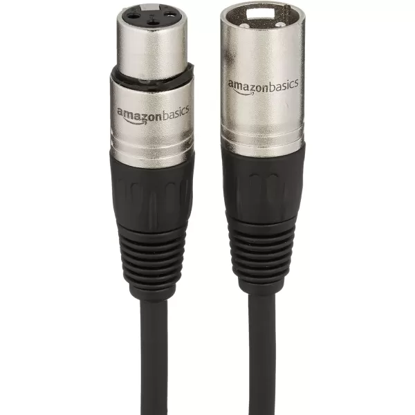 Amazon Basics XLR Microphone Cable for Speaker or PA System All Copper Conductors 6MM PVC Jacket 10 Foot Black1Pack 10 Feet