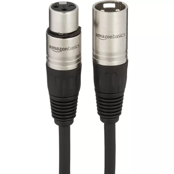 Amazon Basics XLR Microphone Cable for Speaker or PA System All Copper Conductors 6MM PVC Jacket 10 Foot Black1Pack 25 Feet