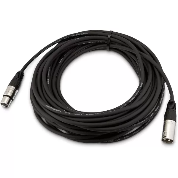 Amazon Basics XLR Microphone Cable for Speaker or PA System All Copper Conductors 6MM PVC Jacket 10 Foot Black1Pack 50 Feet