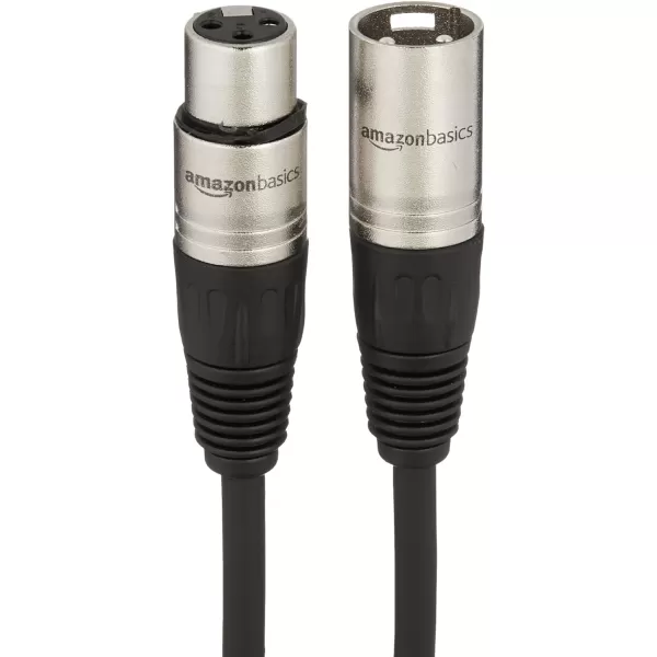 Amazon Basics XLR Microphone Cable for Speaker or PA System All Copper Conductors 6MM PVC Jacket 10 Foot Black1Pack 6 Feet