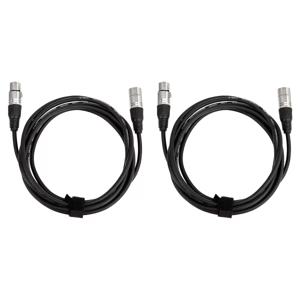 Amazon Basics XLR Microphone Cable for Speaker or PA System All Copper Conductors 6MM PVC Jacket 10 Foot Black2Pack 10 Feet