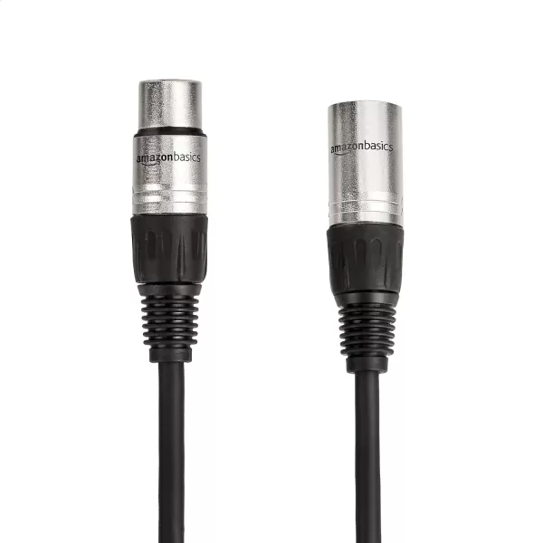 Amazon Basics XLR Microphone Cable for Speaker or PA System All Copper Conductors 6MM PVC Jacket 10 Foot Black2Pack 10 Feet