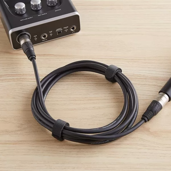 Amazon Basics XLR Microphone Cable for Speaker or PA System All Copper Conductors 6MM PVC Jacket 10 Foot Black2Pack 10 Feet