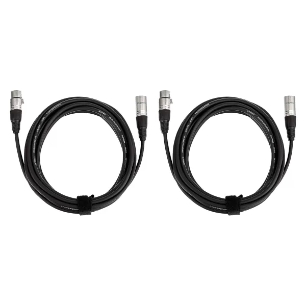 Amazon Basics XLR Microphone Cable for Speaker or PA System All Copper Conductors 6MM PVC Jacket 10 Foot Black2Pack 15 Feet