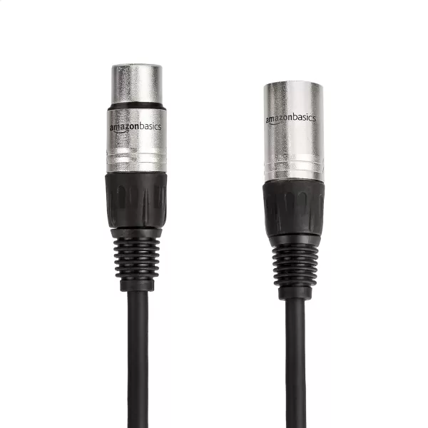 Amazon Basics XLR Microphone Cable for Speaker or PA System All Copper Conductors 6MM PVC Jacket 10 Foot Black2Pack 15 Feet