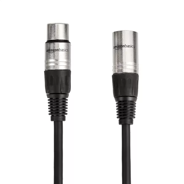 Amazon Basics XLR Microphone Cable for Speaker or PA System All Copper Conductors 6MM PVC Jacket 10 Foot Black2Pack 20 Feet