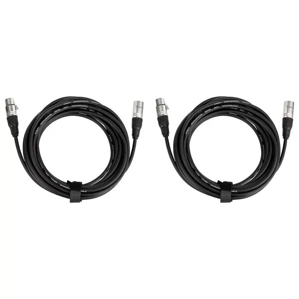 Amazon Basics XLR Microphone Cable for Speaker or PA System All Copper Conductors 6MM PVC Jacket 10 Foot Black2Pack 20 Feet