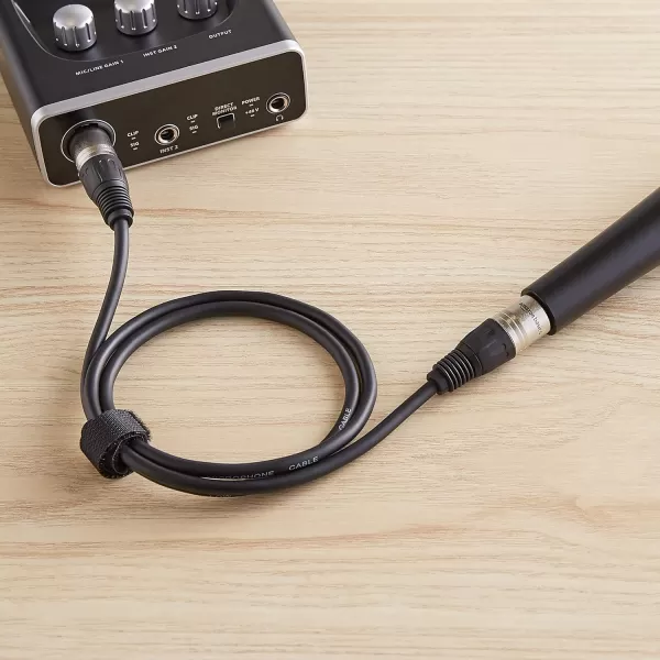 Amazon Basics XLR Microphone Cable for Speaker or PA System All Copper Conductors 6MM PVC Jacket 10 Foot Black2Pack 3 Feet