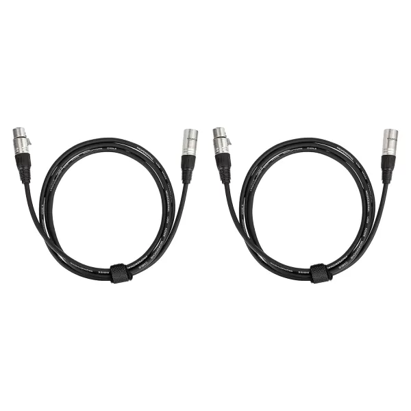 Amazon Basics XLR Microphone Cable for Speaker or PA System All Copper Conductors 6MM PVC Jacket 10 Foot Black2Pack 6 Feet