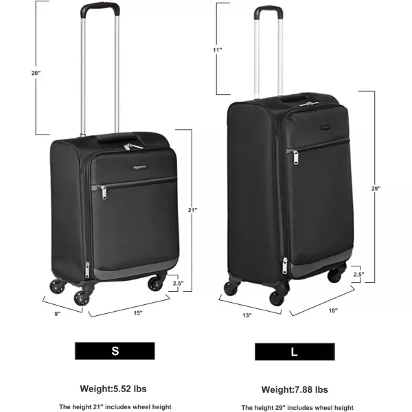 Amazon Basics suitcases Softside SpinnerBlack