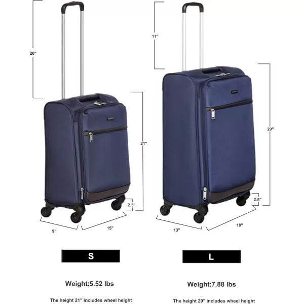 Amazon Basics suitcases Softside SpinnerNavy Blue